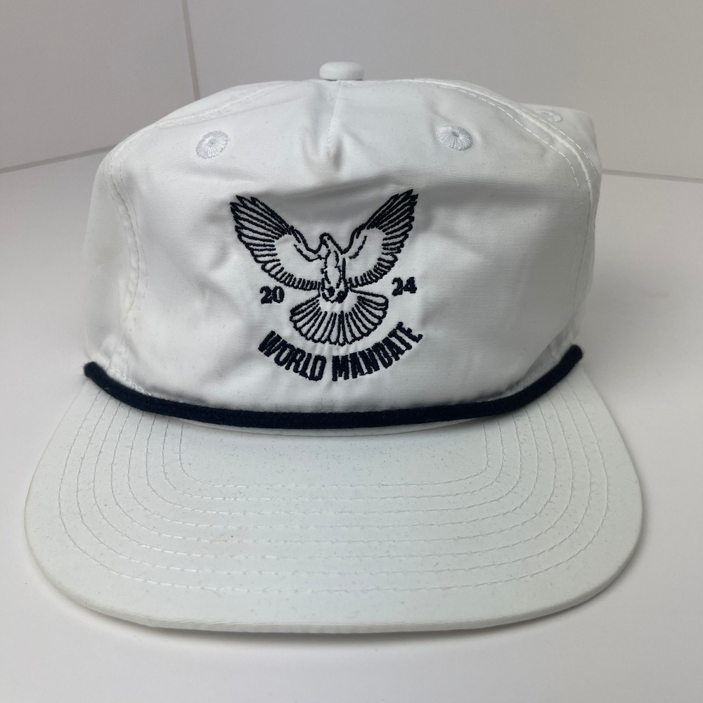 Decky Hat Unisex OSFM 6032 White World Mandate 2024 Dove Rope EUC